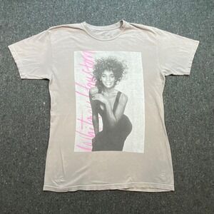 Whitney Houston Vintage Aesthetic Unisex Small Tan Graphic T-Shirt Music Merch